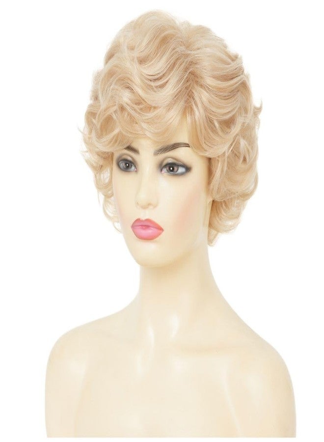 Dai Cloud Short Blonde Curly Wigs for Women Synthetic Natural Looking Daily Party Halloween Wig for White Women - Image 4